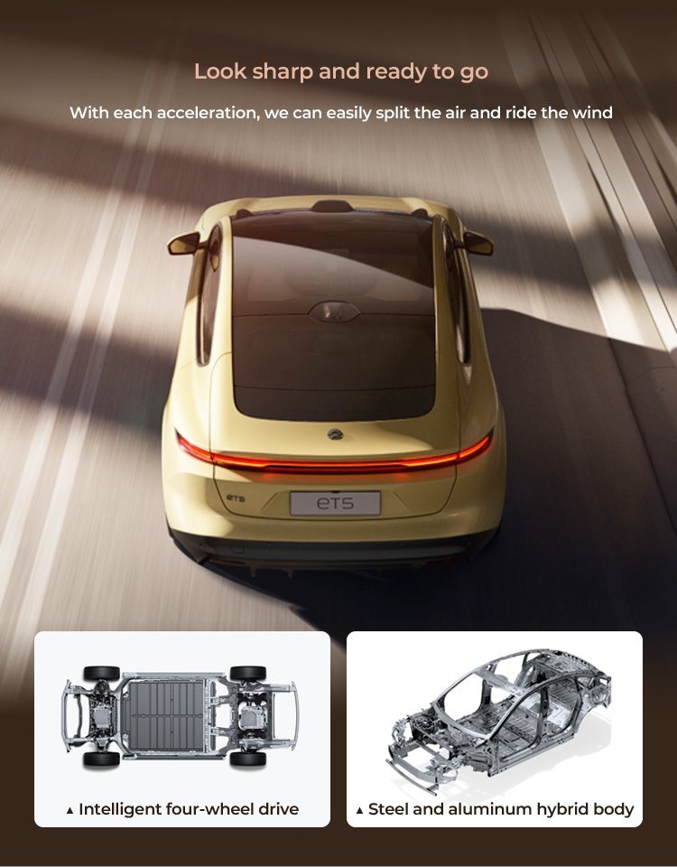 2022 Nio Et5 4X4 Drive Electric Sedan Energy Vehicles EV Car Made in China 200km/H High Speed 675km