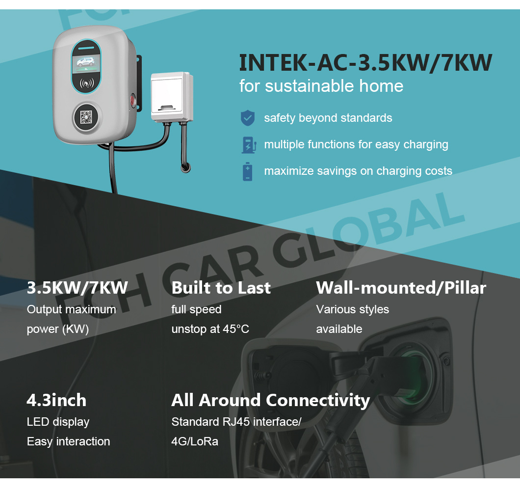 Wallbox 7kw Level 2 Fast Charging Station EV Wall Charger 32A Wall Mount EV Charger