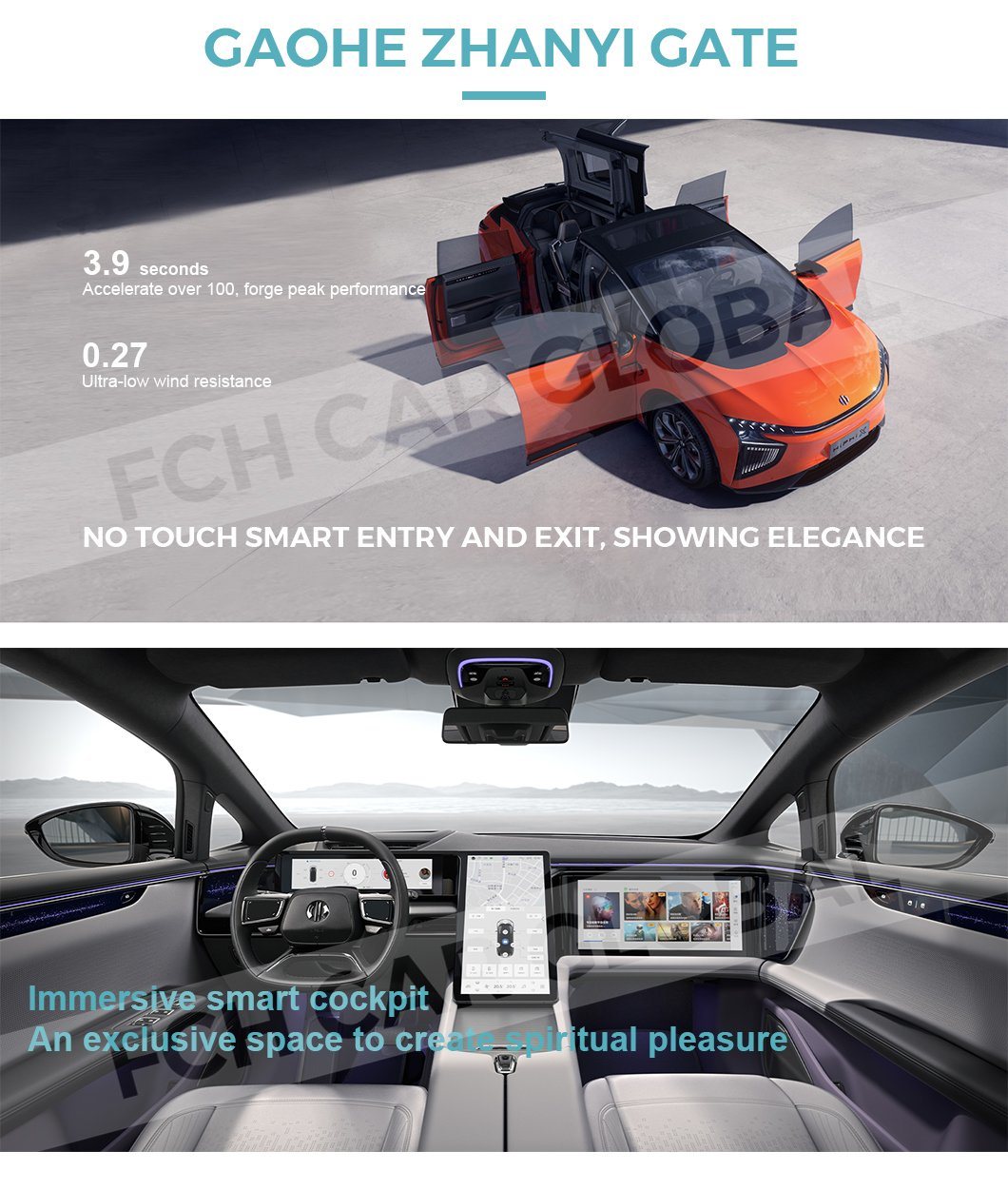 Hiphi X Ultimate Flagship Vehicle 2021 4 6 Seater Hiphi Motor Luxury Gaohe Hiphi-X Gaohe X E Electric Car