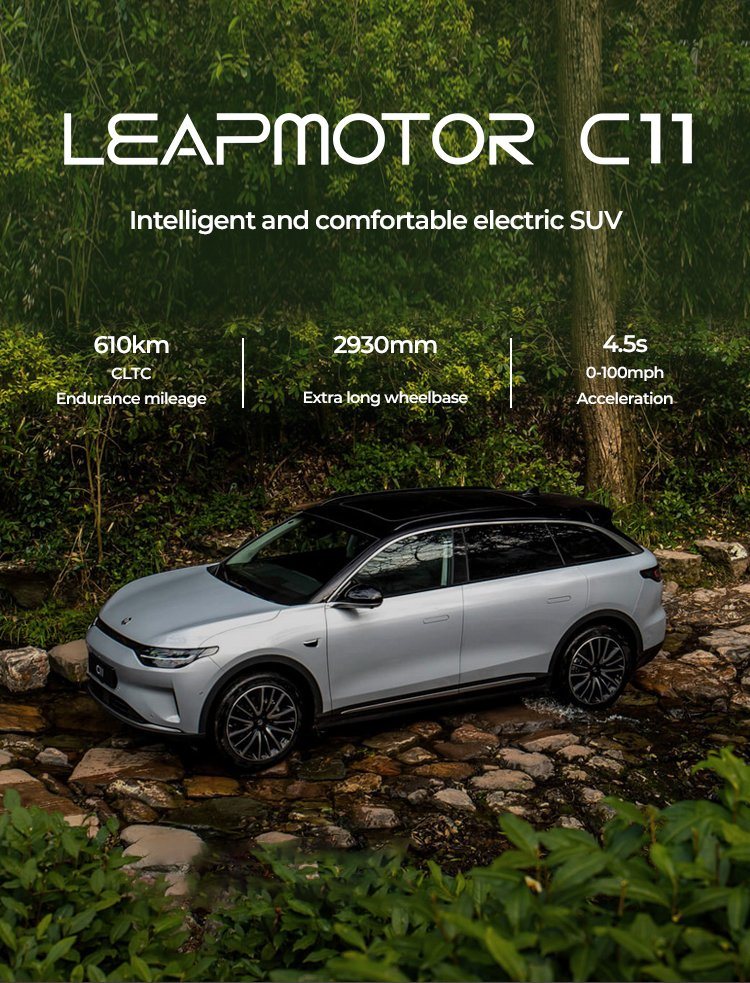Fast Delivery Leapmotor C11 Lingpao 550km Long Nedc Range 400kw Big Battery Capacity Luxury Big SUV Car Adult Electric Vehicles