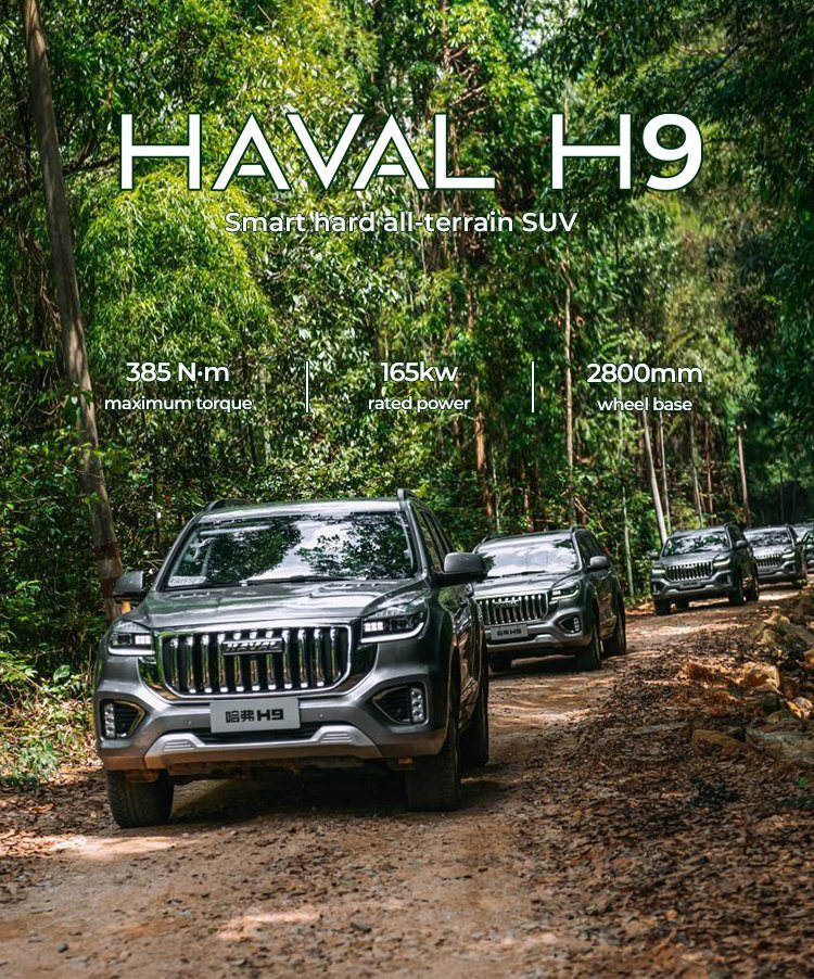 New Cars Haval H9 2023 Left Hand Drive Awd Automotive SUV Chinese Vehicles 4X4 Luxury Exterior