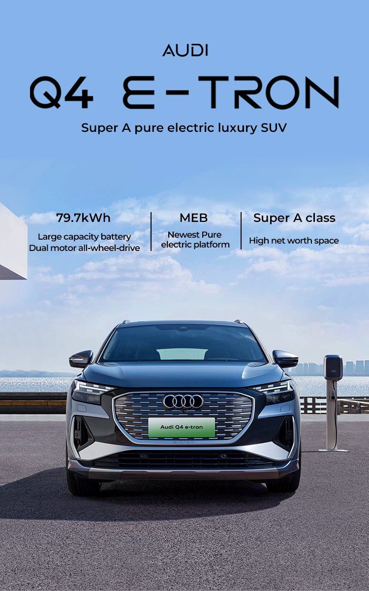 Brand New Pure EV Audi Q4 Etron in-Stock 2023 Model SUV Q4 E Tron High Speed Electric Car Adult 605km Range Used Vehicle