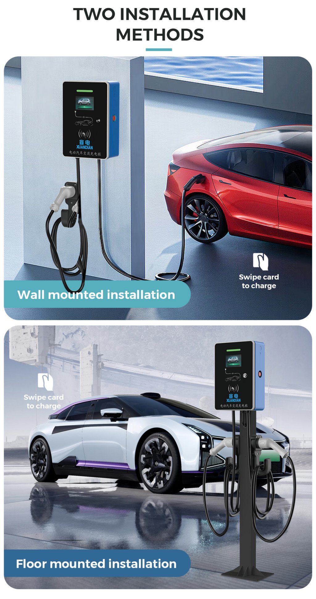 Mode 3 7kw 3 Phase EV Charger Level 2 Electric Car Charging Station